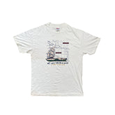 Vintage 90s Hanes L Single Stitch T-Shirt Caribbean Map Graphic White